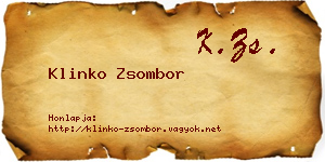 Klinko Zsombor névjegykártya