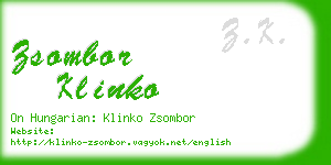 zsombor klinko business card